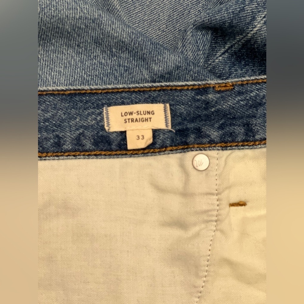 Madewell Low Slung Straight Leg Jeans Palmina Wash 33 - Picture 9 of 10